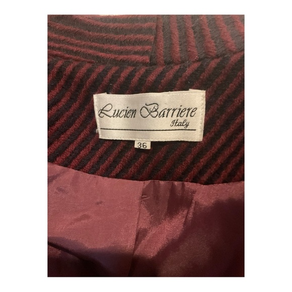 Lucien Barriere Women’s Vintage Burgundy Hounds  Wool Blazer Jacket Size 36 - Picture 8 of 16